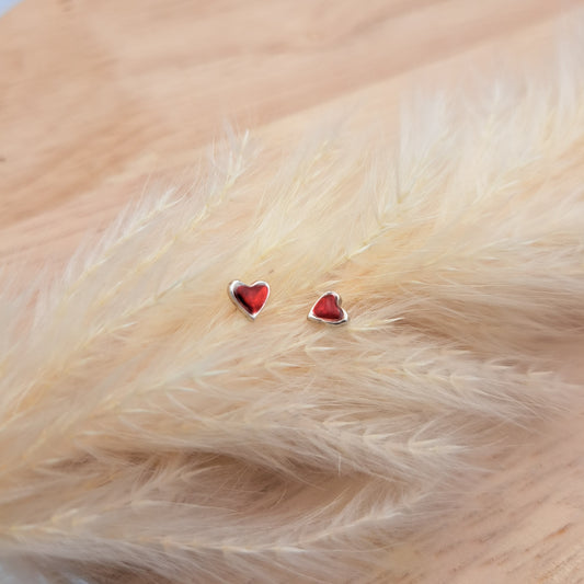 Puces "Petit Cœur" – Rouge Grenat